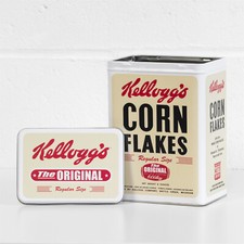 Kellogg's Corn Flakes Cereal Tin Retro Metal Kitchen Biscuit Storage Container