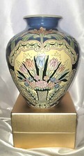 Vintage WBI  Chinese Porcelain Handpainted Colorful Tulip/ Floral Vase 