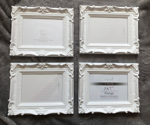 White ornate photo frame - ornate,