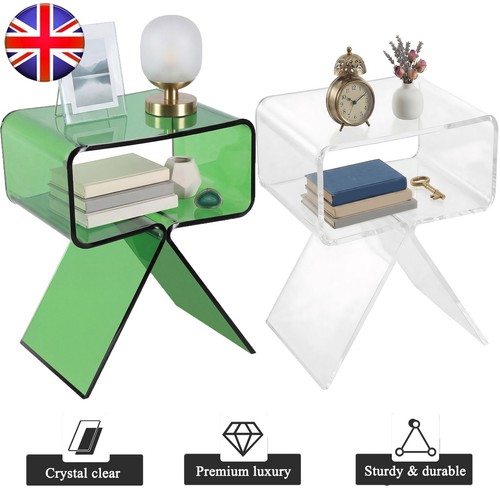 Acrylic nightstand side table - side,