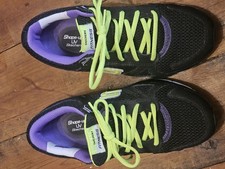 Skechers Fitness Shape-Ups Women's Size UK 5 Trainers Walking Shoes Black Purple