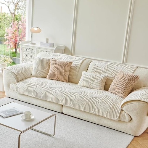 Thick plush sofa cover - sofa,