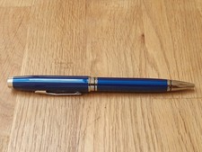 New Boxed Cross Pen. Cross Coventry Ballpoint Pen Blue Lacquer and Bright Chrome