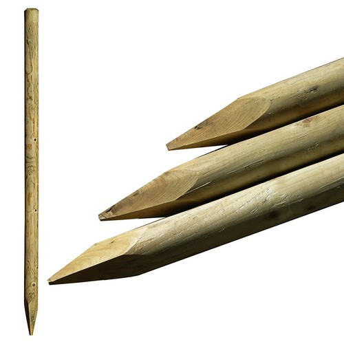 Round wooden fence post x - wooden,