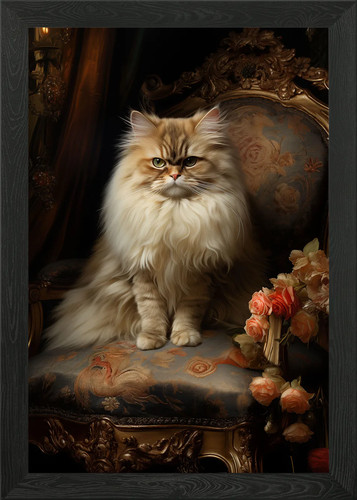 Persian cat with flowers