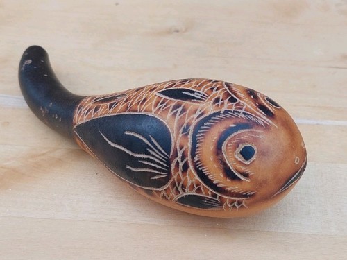 Carved gourd fish handmade - gourd,