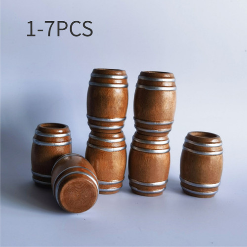 7pc mini wooden beer keg - wooden,