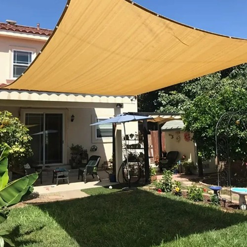 Beige sun shade cloth mesh - sun, uv