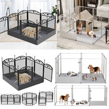 Large Dog Pet Playpen Full Open Enclosure Fence Foldable Cage w/Fertility Mat