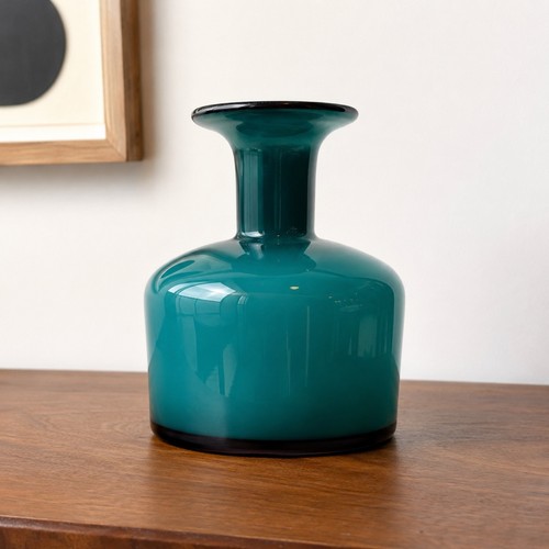 Holmegaard cased teal art - cased,