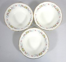 Set of 3x Mayfair Fine Bone China Floral Pattern Cereal Bowls 16.5cm