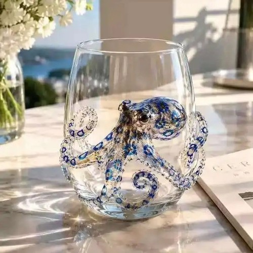 Blue ringed octopus glassware - ringed,