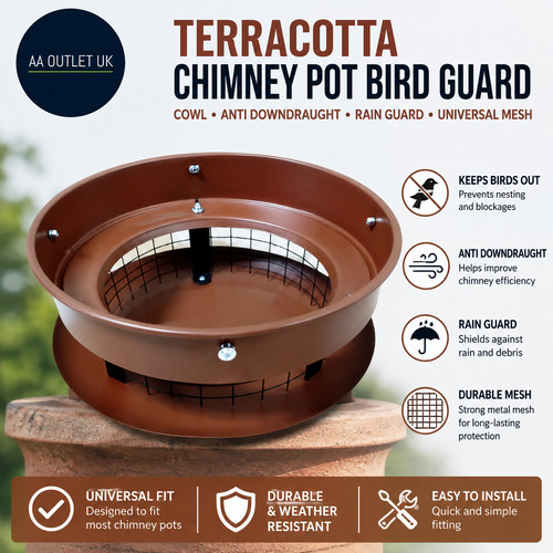 Terracotta chimney pot bird - terracotta,