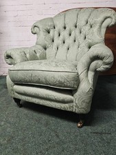 QUALITY ANTIQUE/REPRODUCTION VICTORIAN STYLE LOUNGE/OCCASIONAL UPHOLSTERED CHAIR