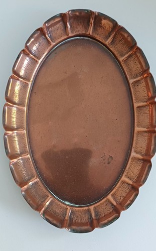 Vintage copper oval scalloped - vintage,
