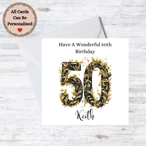 Personalised 50th male - personalised,