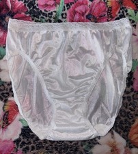 Hanes 7 L Hi-Cut White Silky Nylon Bikini  Panty  Brief Underwear