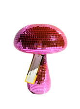 CUPCAKE AND CASHMERE HOT PINK FUCHSIA MOSAIC MIRROR MUSHROOM SCULPTURE FIGURINE