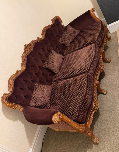 Retro geometric brown velvet - brown,