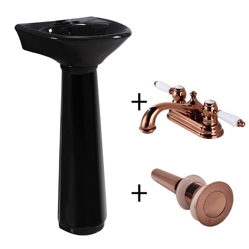 Black small pedestal sink - pedestal,
