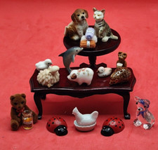 Dolls House Accessories Animals Insect Bundle: Dog Cat Ladybirds Ducks Hen etc