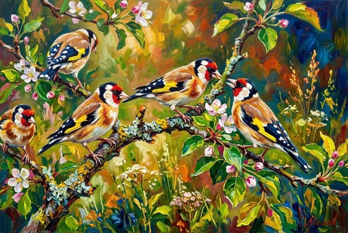 Goldfinch birds canvas - goldfinch,