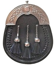 Black Kilt Sporran Cross Chain