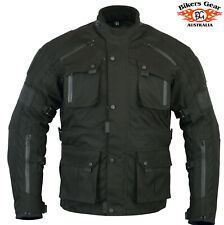 Australian Bikers Gear Velocity Black Waterproof Thermal Motorcycle CE Jacket