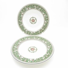 Wedgwood Florentine Verde Rim Soup  Plate 23 cm Pair Set Used