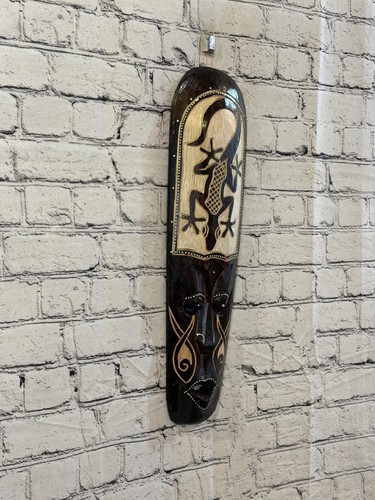 50cm gecko mask carved wooden - 50cm,