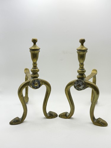 Pair vintage brass - brass, dogs