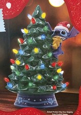 Disney Stitch Ceramic Christmas Tree with Lights - 12 inch, Multi Colour Lights