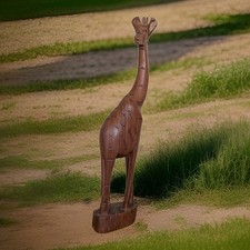 Carved Wooden Giraffe Figurine
