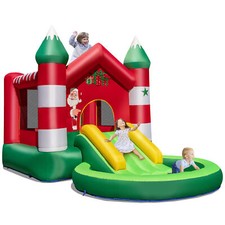 Christmas Themed Kids Inflatable Castle Inflatable Bounce Kids House Xmas Gift