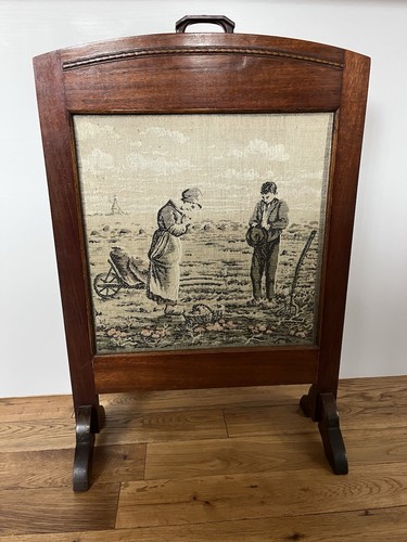 Vintage wooden fire screen - fire,