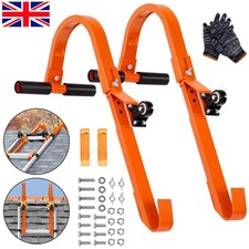 Ladder Roof Hook Stabilizer 2 Pack with Wheel Rubber Grip T-Bar Steel