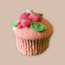 Cupcake candle with glitter, soy wax handmade