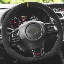 Alcantara Steering Wheel Cover Real Leather Wrap for SUBARU WRX STI 2014-2021 L