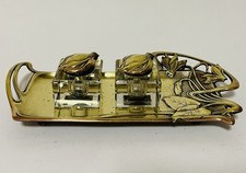 Antique Art Nouveau Brass Desk