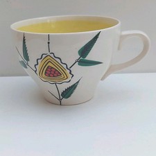 Wade Royal Victoria Pottery 1950's Yellow Flower Cup Iconic Design Rounded Shape
