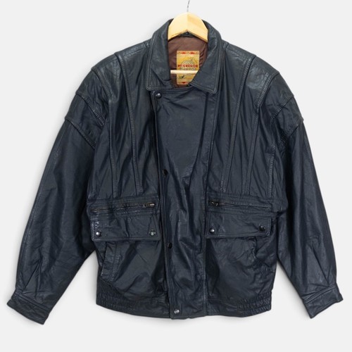 Mens navy leather - navy, jacket