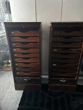 Tambour Fronted Vintage Cabinets x2