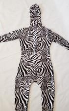 ZEBRA MORPHSUIT ANIMAL MORPHSUITS STRIPED BODYSUIT UNISEX ADULT FANCY DRESS M 🦓