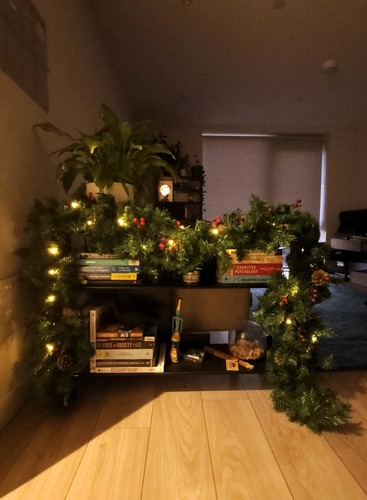 Pre lit christmas garland - lit,