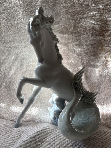 Lladro tritom horse - lladro, white
