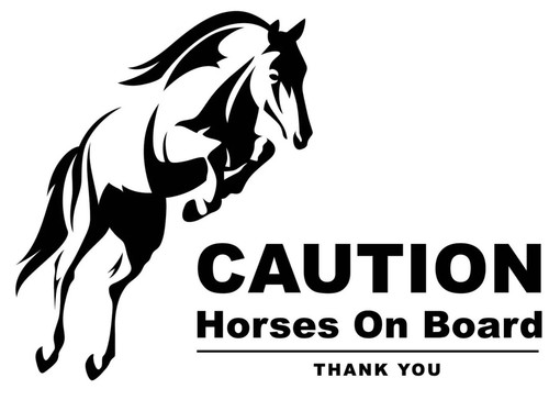 Horse trailer vinyl decal