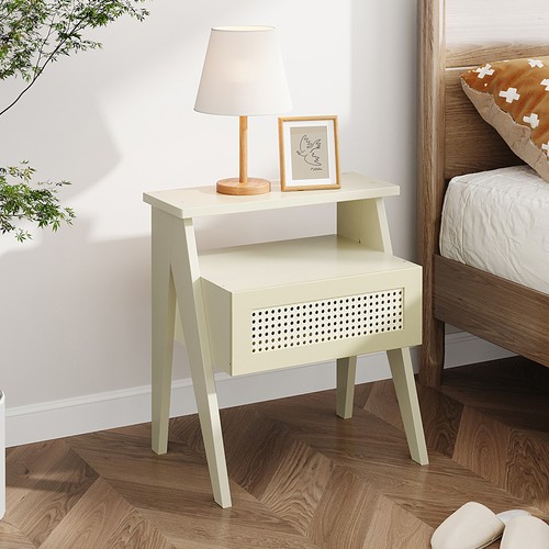 Bamboo bedside table - table, cabinet