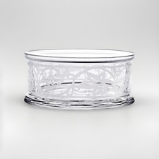 William Yeoward Annabel Crystal Bottle Stand Handmade & Etched 5” Grapevine NWT 