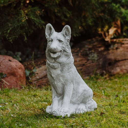 German shepherd dog - dog, stone