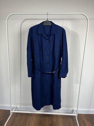 Vintage blue wool worsted - blue, robe